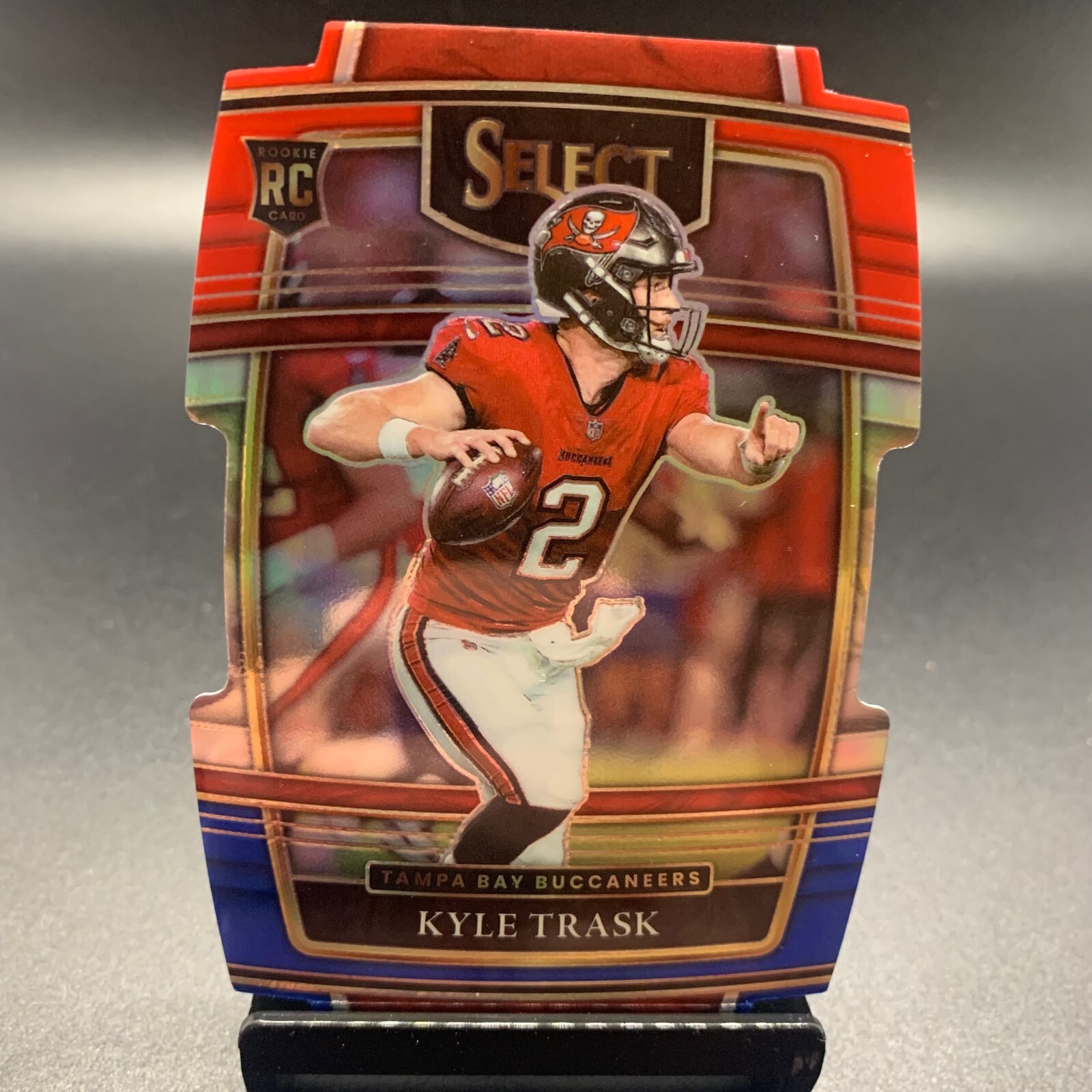 2021 Panini Select #63 Kyle Trask Red White Blue Prizm Die-Cut RC Buccaneers