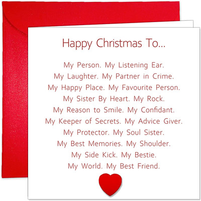 Special Christmas Card for Best Friend, Happy Christmas Card for Bestie, Sentime