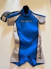 NEW Neosport Children's 2mm Short Back Zip Wetsuit Unisex, Blue  Gray Size 2