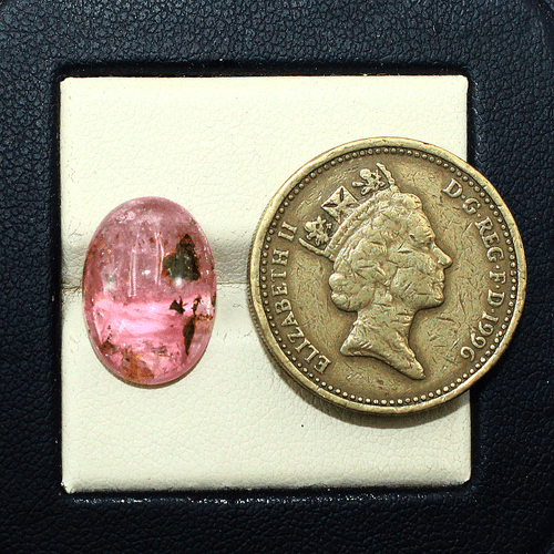 Piedra preciosa cabujón ovalada de turmalina sandía natural de 6,8 quilates sin tratar 15 mm x 10 mm - Imagen 3 de 18