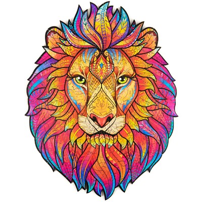 Unidragon Wooden Jigsaw Puzzles ''Mysterious Lion'' Wooden Puzzles Animals - S
