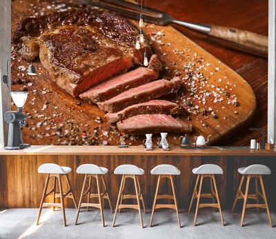 3D Original Steak A5142 Business Wallpaper Wall Murals Self-adhesive Commerce