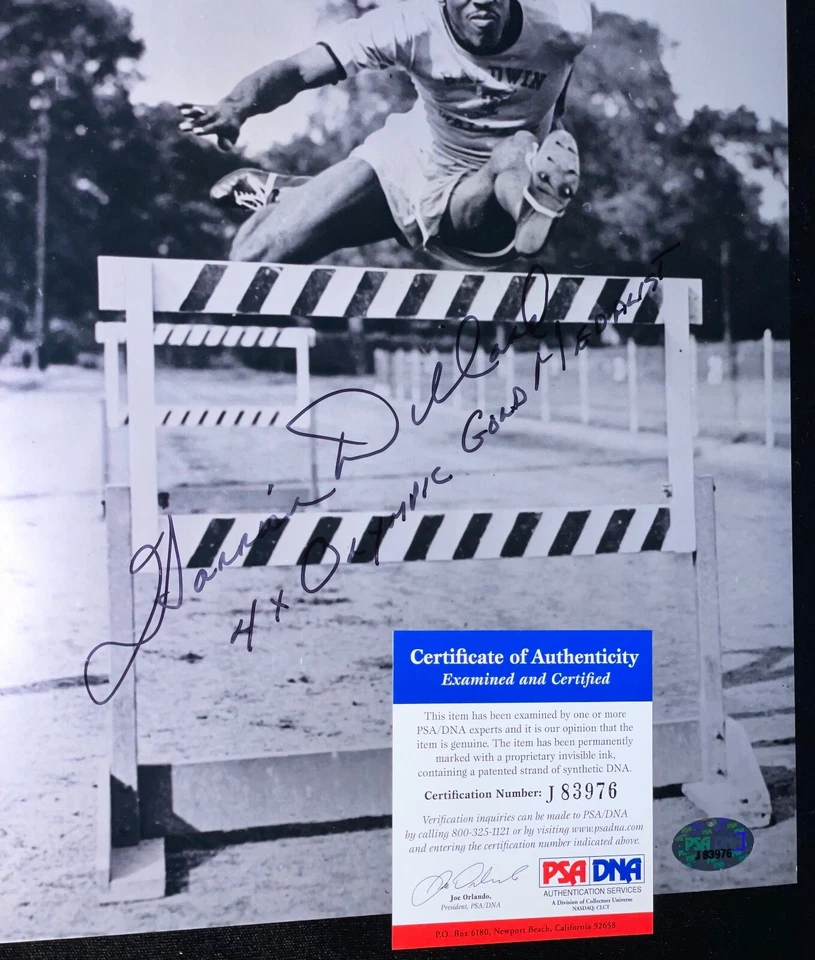 Харрисон Диллард «4 x золотая медаль Олимпийских игр легенда» с автографом подписанное фото PSA - Изображение 2 из 2