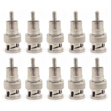 13pcs BNC Male To RCA Male Plug Straight CCTV Connector Adapter Nickel Plated
