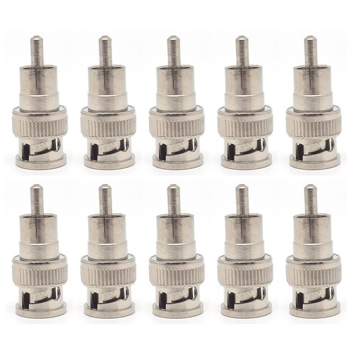 13pcs BNC Male To RCA Male Plug Straight CCTV Connector Adapter Nickel Plated - Picture 1 of 7
