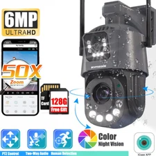 6MP Card Audio PTZ Wifi Camera Outdoor Human Detection IR Night Vision IP Camera