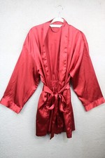 Victoria's Secret Red Satin Robe-Attached Belt-One Size-Pockets-Nice