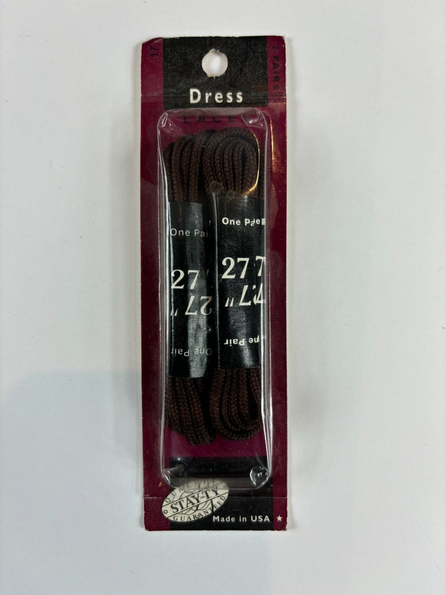 Vintage Stay-Ty RI Textile Co Brown Dress Shoe Laces 27