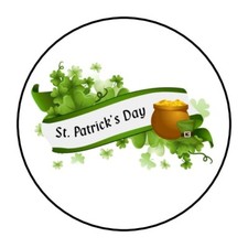 30 St Patrick's Day Envelope Seals Labels Stickers 1.5" Round patricks clovers