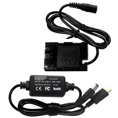 HQRP Usb-C Dc Konverter für Canon EOS Digital SLR Kamera ACK-E6, LP-E6 Batterie