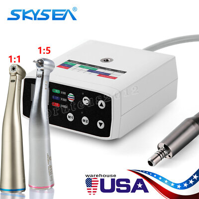 Dental Electric Brushless Micro Motor/1:5/1:1 LED Fiber Optic Handpiece USPS