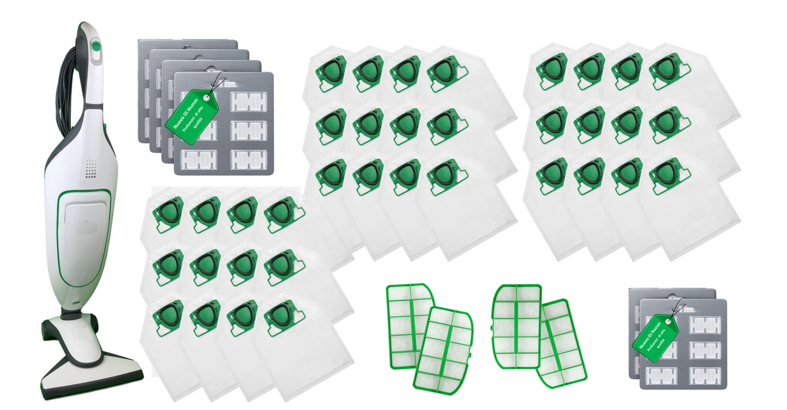 Kit 36 Sacchetti compatibili per Folletto VK200 MCS002B , 36 Profumi MCS009A, 4