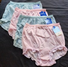 4 Pair Assorted KIDS Size 10, 50/50 Poly Cotton Brief w/Ruffled Leg PANTIES US