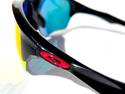 NEW Oakley FLAK BETA Shiny Black POLARIZED Ruby Lens Sunglass 9363