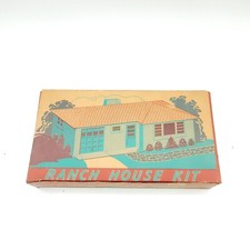Vintage Plasticville - O-O27 - RH-1 Ranch House - Blue Roof Original Box A