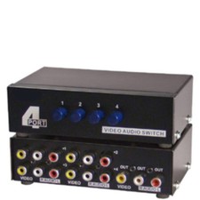 4way/Port ABCD manual switch box,3/Triple RCA Audio/Video/Stereo Composite R W Y