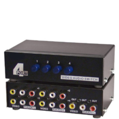 4way/Port ABCD manual switch box,3/Triple RCA A/V,Audio/Video/Stereo,DVD/HD TV