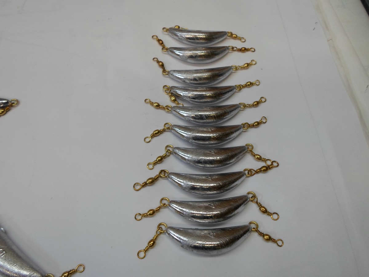 5-24) OZ SPIN BANANA CRESCENT MOOCHING SINKER #3 SWIVEL QUAN OF