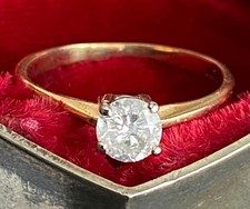 9ct Real Diamond Gold Ring 0.6 Carat 1 Solitaire Single Stone 9 ct More 0.5ct 9K