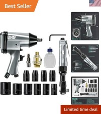 High-performance Air Tool Kit With 12 Ratchet Impact Wrench - 17-piece Set