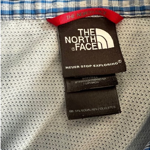 The North Face Blue Plaid Short Sleeve Button Down Shirt Mens - M - Picture 3 of 4