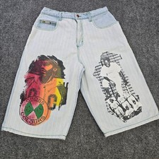 Cross Colours Shorts Mens 34 Light Wash Graph...