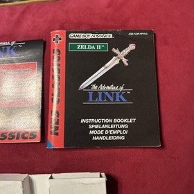 GBA Nes Classics Zelda II: The Adventure Of Link, PAL Boxed manual Complete