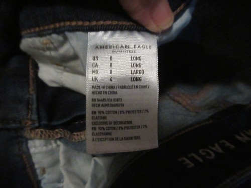 American Eagle Next Level Stretch Distressed Jegging Blue Jeans - Size 0 Long - Picture 3 of 7