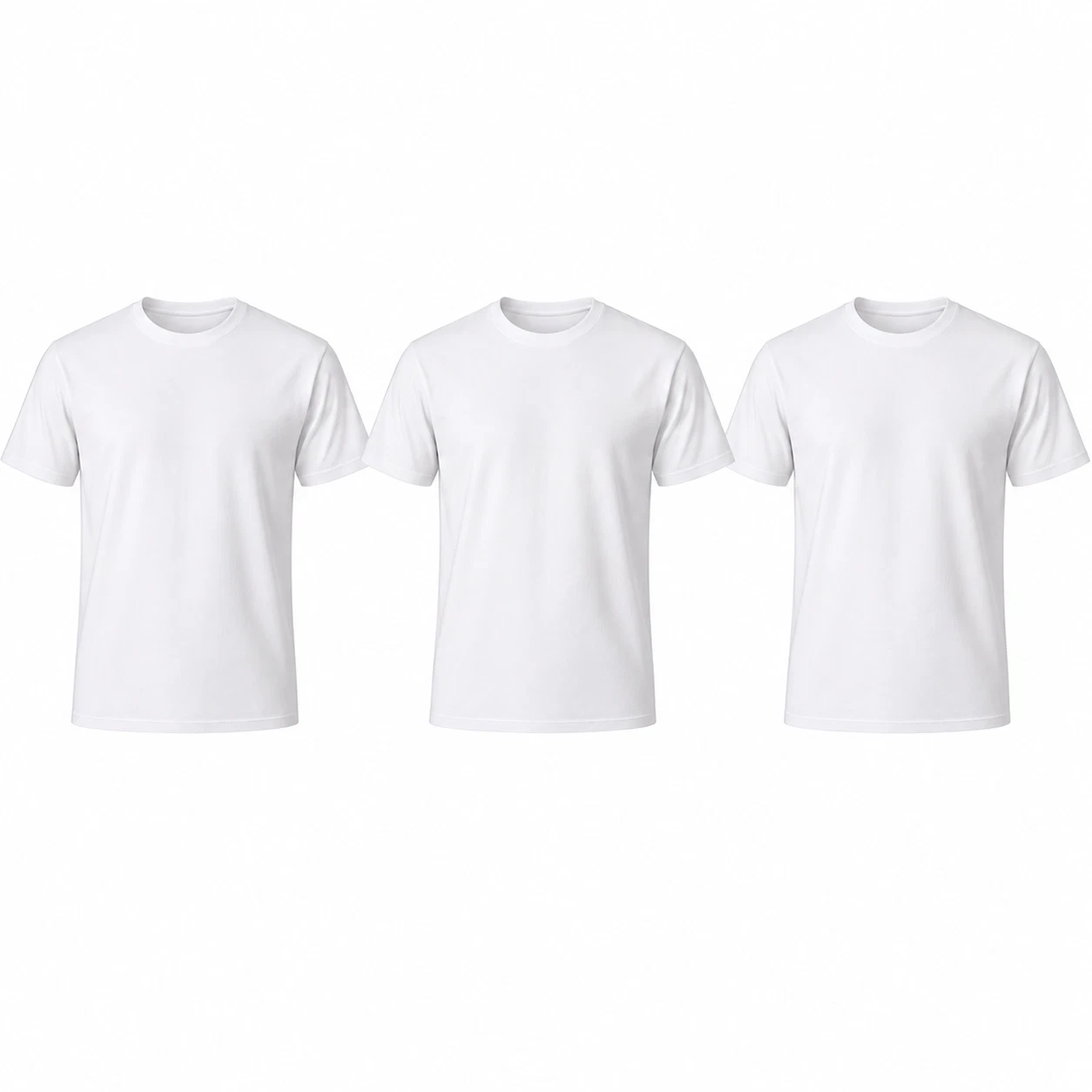 Men's White T-Shirts 3 Pack 100% Cotton Crew Neck Short Sleeve Undershirts - product detail image 1