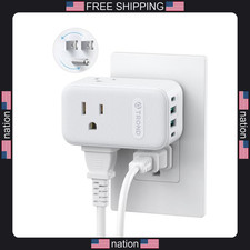 Trond outlet extender 2 PD 20W USB C charger 3 AC outlet splitter rotating plug