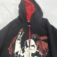 Star Wars Stormtrooper Boys Full Zip Hoodie Black Red White Graphic Print Kids.
