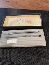Cross Chrome Ballpoint Pen  Pencil Set with Box