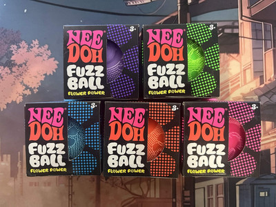 NeeDoh Schylling TIKTOK VIRAL FUZZ BALL NEE DOH  FLOWER POWER   - RANDOM COLOR
