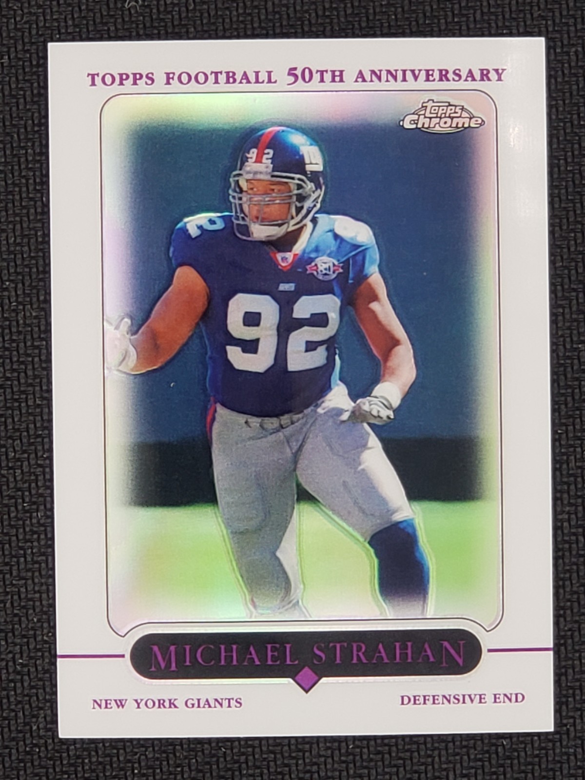 2005 Topps Chrome Michael Strahan Refractor #82 Giants