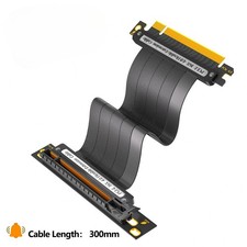 PCIE 4.0 16x Shielded GPU Riser Cable 30cm 90 Black High-Speed for GPU
