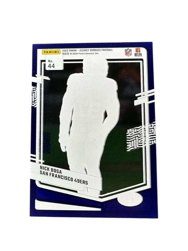 NICK BOSA 2023 CLEARLY DONRUSS FOOTBALL BLUE 49ERS 97/99 JERSEY MATCH - Image 2 of 2