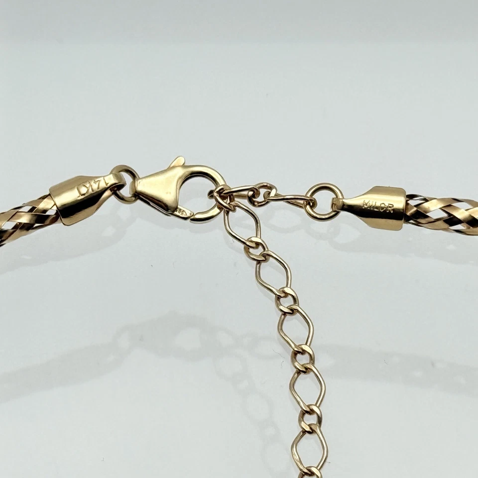 "Collar tejido elástico de oro amarillo de 14 k Milor 16""" Foto 4 de 4