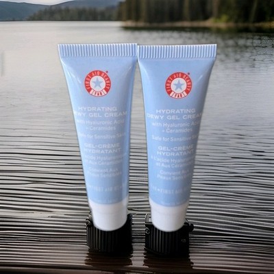 2X FIRST AID BEAUTY Hydrating Dewy Gel Cream Deluxe Mini 10 ml 0.34 fl oz NWOB