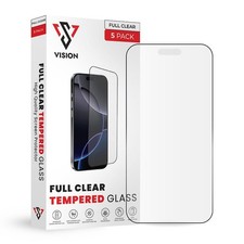 VISION Tempered Glass Screen Protector for iPhone 17 Pro Max 5 Pack Full Clear