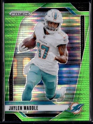 JAYLEN WADDLE 2024 PANINI PRIZM GREEN PULSAR MIAMI DOLPHINS #178