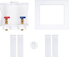 Oatey 38529 Quadtro, 1/4 Turn, Copper Washing Machine Outlet Box,White