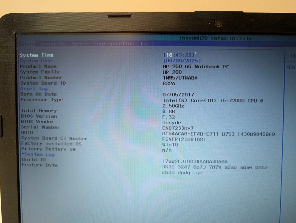 HP 250 G6 — Intel Core i5-7200U • 8GB RAM • Boots to BIOS • AC Adapter Included - Image 4 of 4