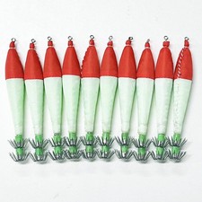 No. 4 Floating Squid Lure, Classic Red/White, 100 pcs, for Bigfin Reef Squid,
