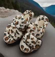 Women's Royal Leopard Slide Slippers - Stars Above- Brown