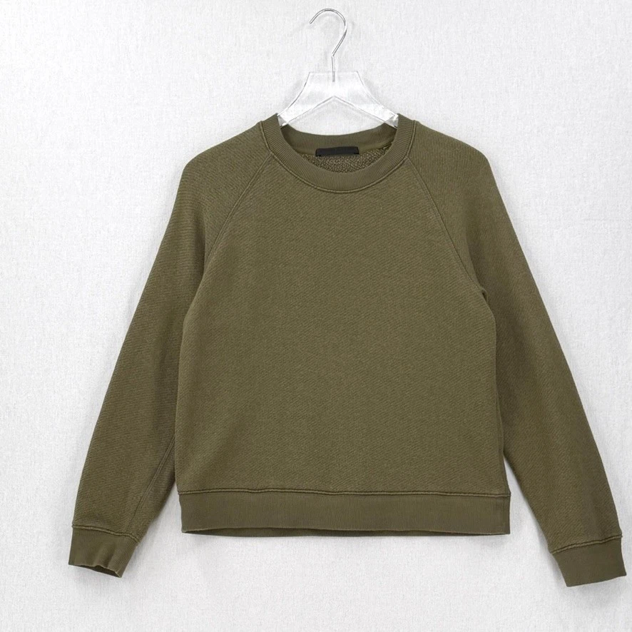 Sudadera JENNI KAYNE Saturday para mujer pequeña verde oliva manga larga cuello redondo Foto 4 de 4