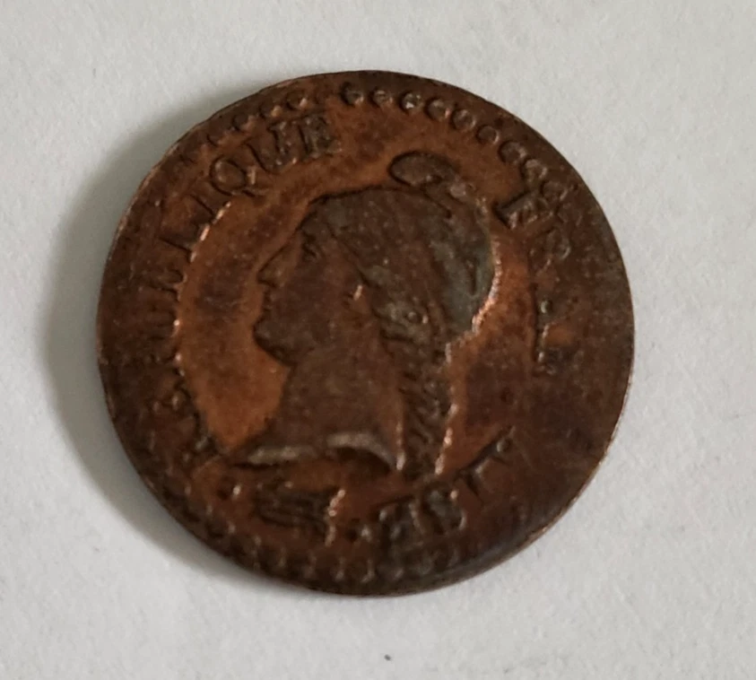 1 centime cuivre Dupré IIème République France L'AN 7 A 1798 (550) - Photo 2/2
