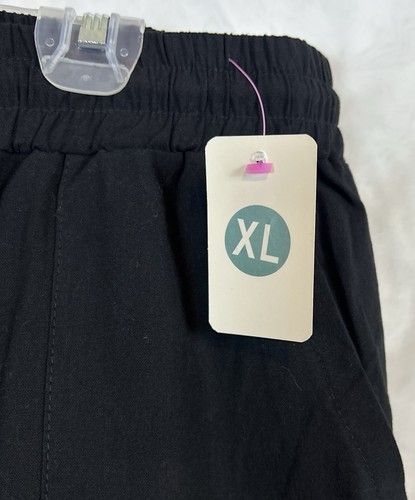 NWT Womens Black Wide Leg Summer Capri Pants / XL - Picture 6 of 9