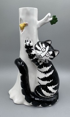1970s Sigma Taste Setter Vintage Kliban Cat in the Tree Candle Holder
