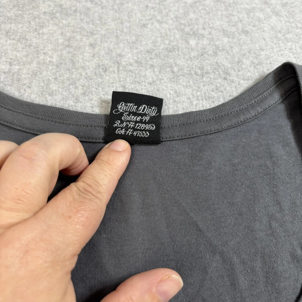 Camisa feminina de metal mulisha pequena cinza rosas caveira gótica floral grunge Y2K LEIA - Imagem 4 de 4