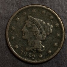 1842 Braided Hair  Cent Fine Details    Lot 4322